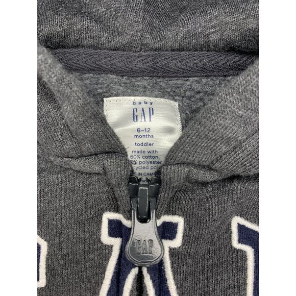 Gap Zip Up Hooded Sweatshirt Size 6-12 Months - Picture 5 of 5